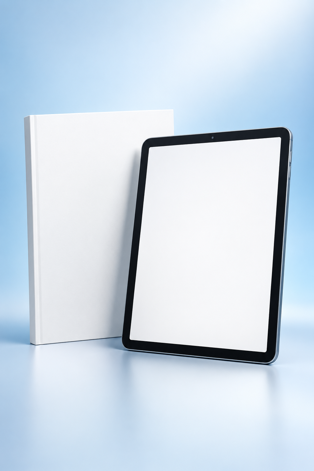 Neutral blank digital ebook and tablet mockup